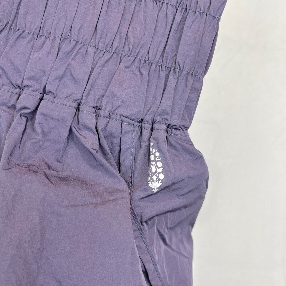 FREE PEOPLE Movement The Way Home Shorts Deep Sea Smocked Waist Purple Size XS - Picture 4 of 9
